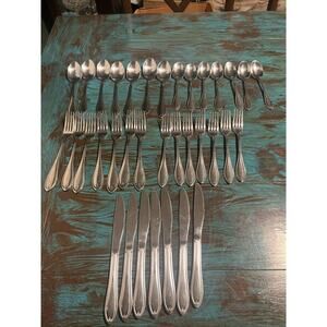Oneida American Harmony stainless steel flatware Service for 7, 35 Pieces